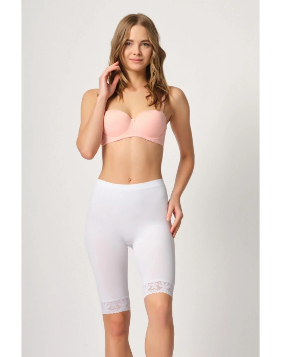 BEYAZ MI Emay 3004 Soft Uzun Paça Dantel Boxer