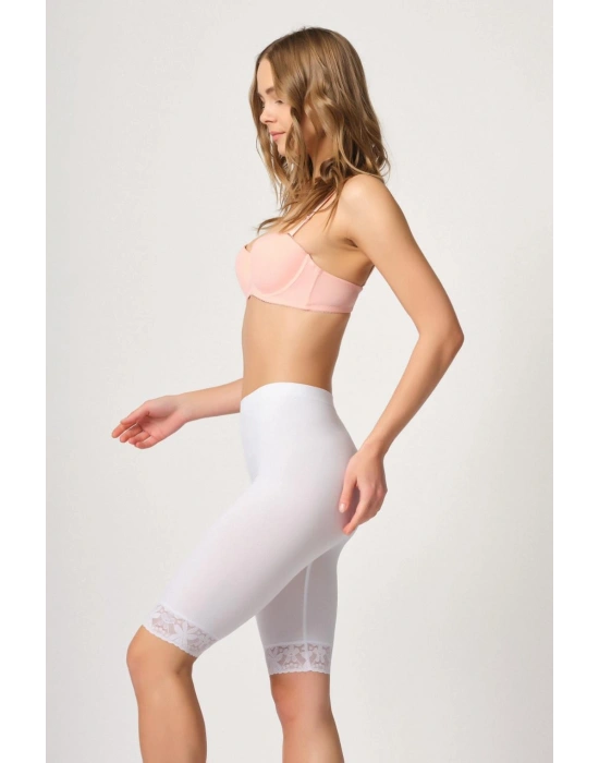 BEYAZ MI Emay 3004 Soft Uzun Paça Dantel Boxer