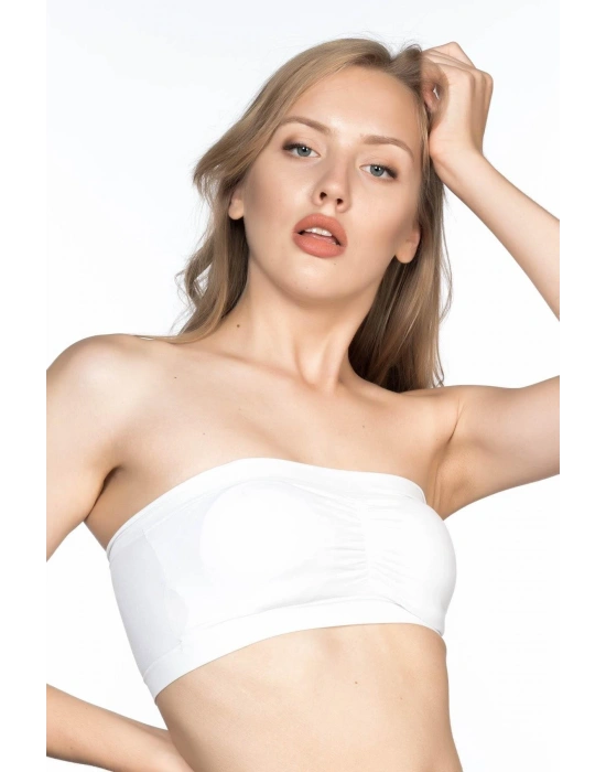 BEYAZ MI Emay 4022 Pedli Straplez Korse