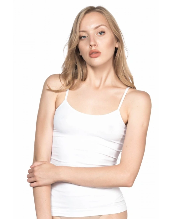 BEYAZ MI Emay 5001 Soft İp Askılı Uzun Atlet