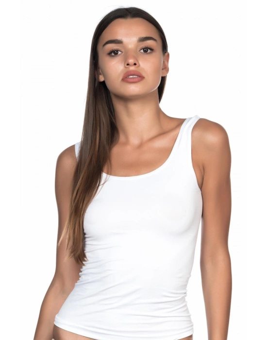 BEYAZ MI Emay 5002 Soft Kalın Askılı Uzun Atlet