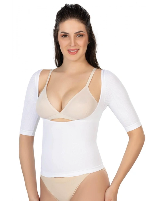 BEYAZ MI Emay 5014 Göğsü Açık Yarım Kollu Korse