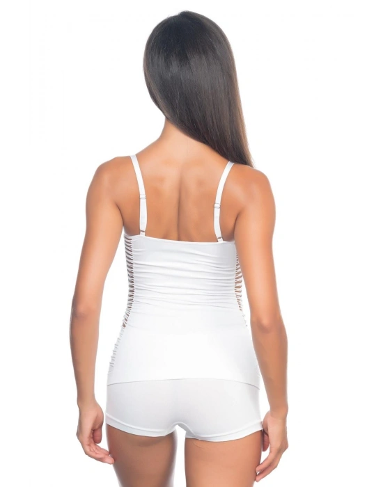 BEYAZ MI Emay 5037 İp Askılı Fantazi Atlet Korse