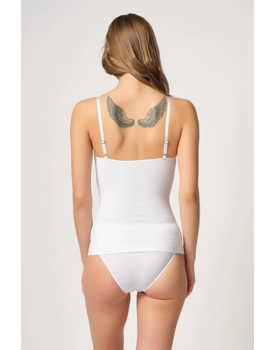 BEYAZ MI Emay 5038 İp Askılı Fantazi Atlet Korse