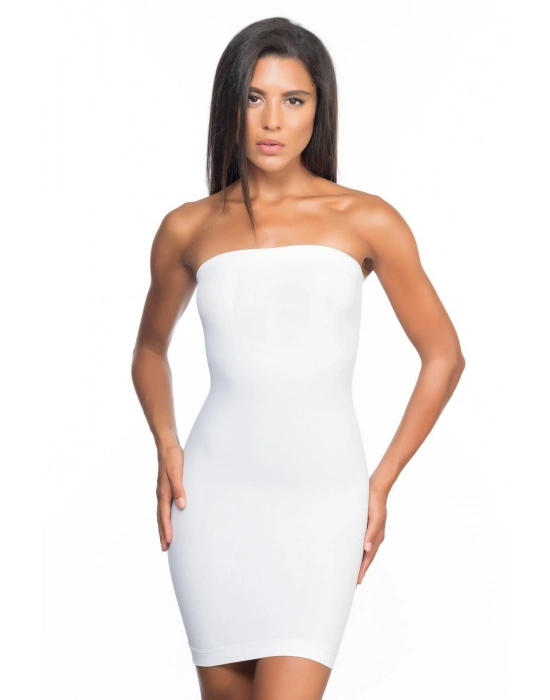 BEYAZ MI Emay 5065 Straplez Elbise Korse