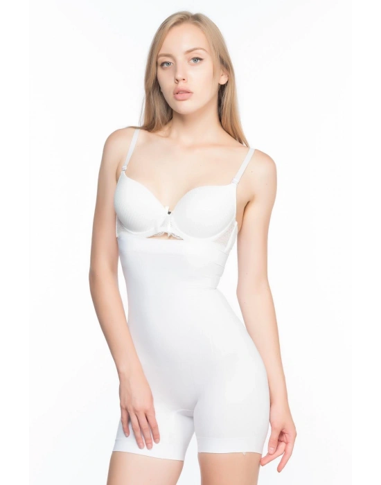 BEYAZ MI Emay 7026  Yüksek Bel Paçalı Korse