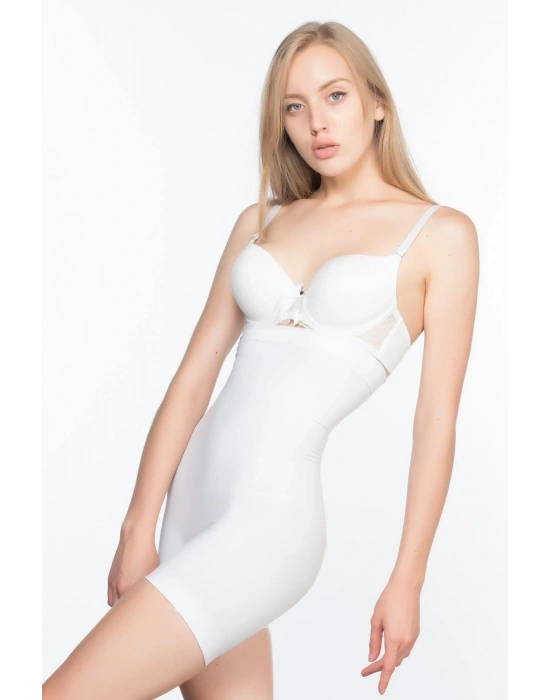 BEYAZ MI Emay 7026  Yüksek Bel Paçalı Korse