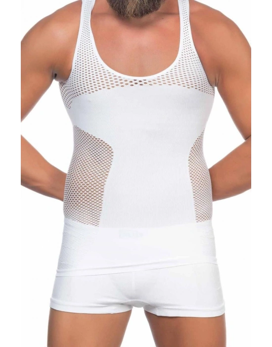 BEYAZ MI Emay E1006 Fileli Erkek Korse Atlet
