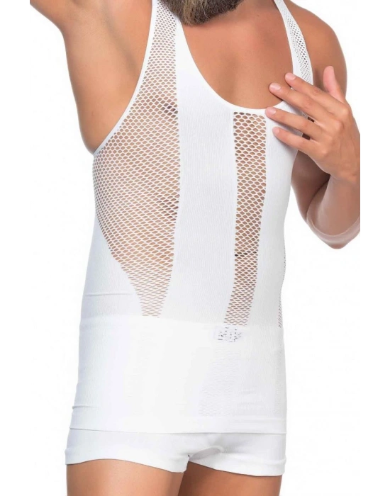 BEYAZ MI Emay E1009 Fileli Erkek Korse Atlet