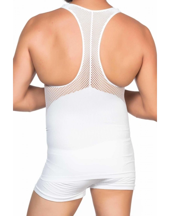 BEYAZ MI Emay E1009 Fileli Erkek Korse Atlet