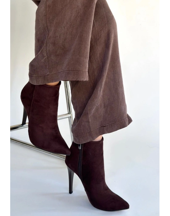 Blan Acı Kahve Süet Topuklu Bot