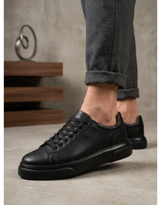 BLF-010 Erkek Sneaker Günlük Casual Spor Ayakkabı Siyah Taban