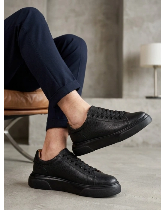 BLF-010 Erkek Sneaker Günlük Casual Spor Ayakkabı Siyah Taban
