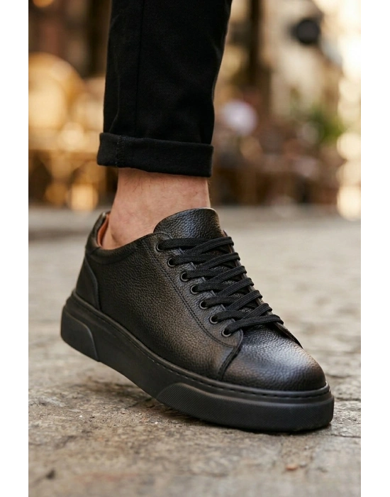 BLF-010 Erkek Sneaker Günlük Casual Spor Ayakkabı Siyah Taban
