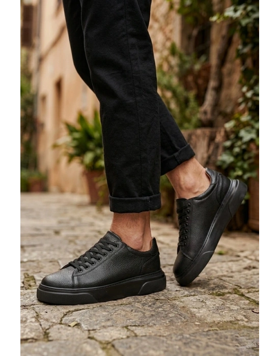 BLF-010 Erkek Sneaker Günlük Casual Spor Ayakkabı Siyah Taban