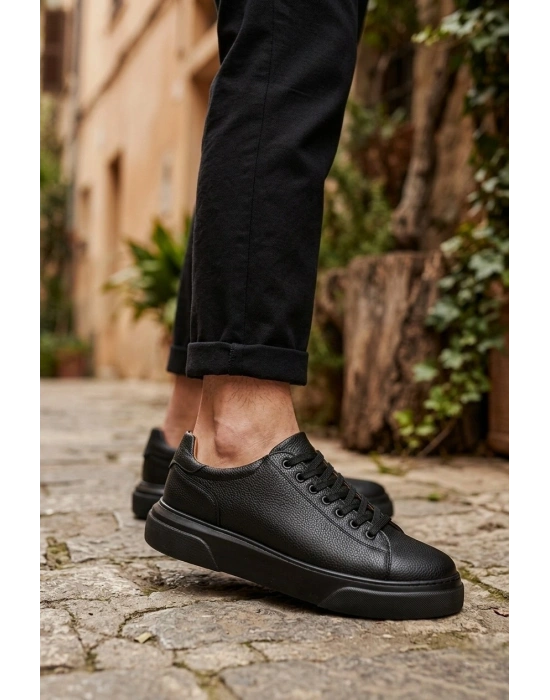 BLF-010 Erkek Sneaker Günlük Casual Spor Ayakkabı Siyah Taban