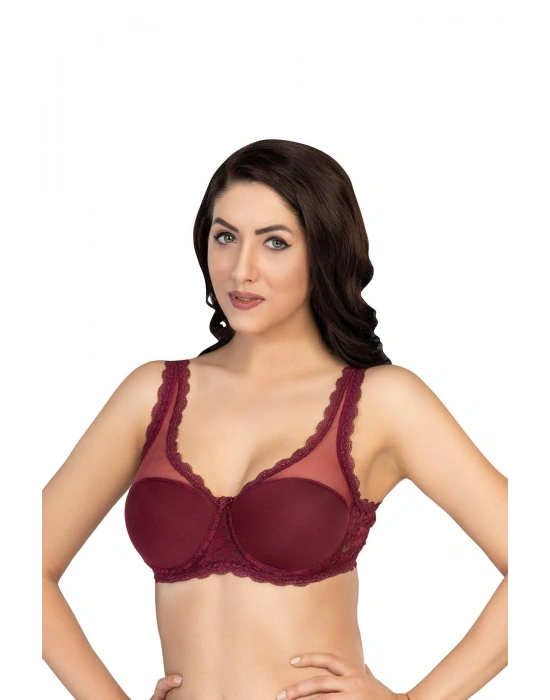 BORDO MI Emay 172 C PEDLİ DANTELLİ BALENLİ MİNİMAZER