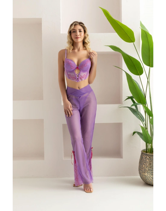 BRALET, PANTOLON, STRİNG TAKIM LİLA (32106)