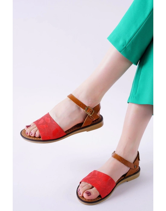 Cardi Kırmızı Cilt Kadın Sandalet