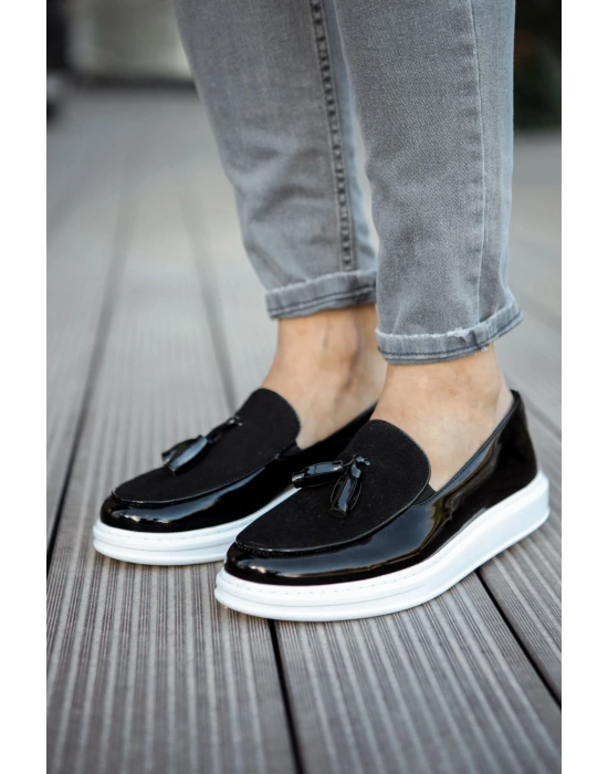 CH002 - RBT Loafer Verniciata Erkek Ayakkabı SIYAH