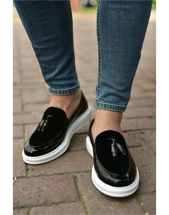 CH002 - RBT Loafer Verniciata Erkek Ayakkabı SIYAH