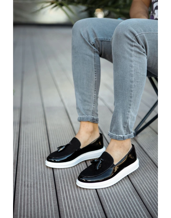 CH002 - RBT Loafer Verniciata Erkek Ayakkabı SIYAH