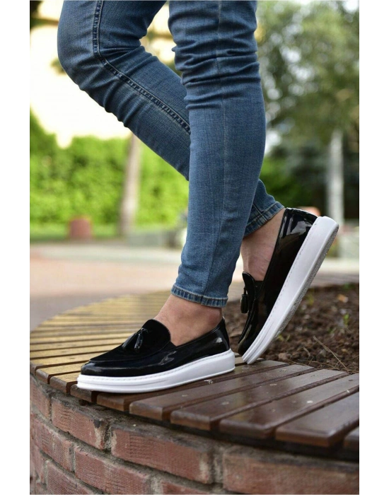 CH002 - RBT Loafer Verniciata Erkek Ayakkabı SIYAH