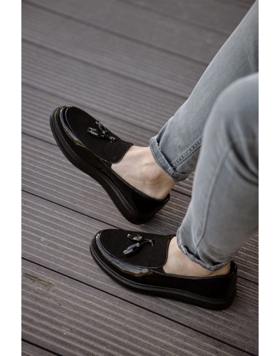 Ch002 Rst Loafer Verniciata Erkek Ayakkabı Siyah Erkek Loafer Ayakkabı