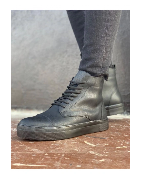 Ch029 Cst Vulcanized Lace Up Erkek Siyah Erkek Bot