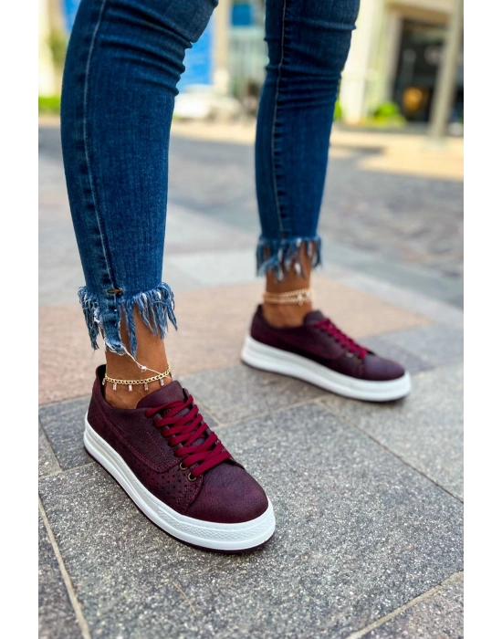 Ch043 Cbt Cowien Kadın Ayakkabi Bordo Kadın Spor Ayakkabı