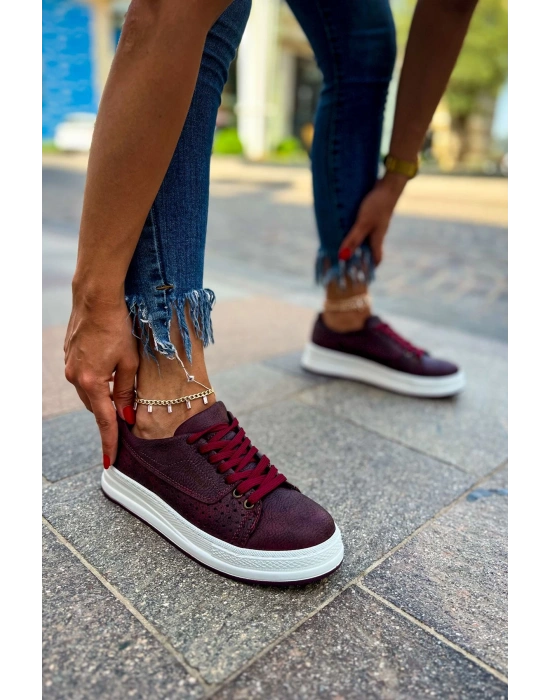 Ch043 Cbt Cowien Kadın Ayakkabi Bordo Kadın Spor Ayakkabı