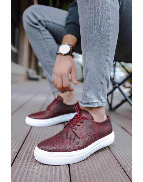 Ch061 Cbt Rex Erkek Ayakkabı Bordo Erkek Günlük Ayakkabı