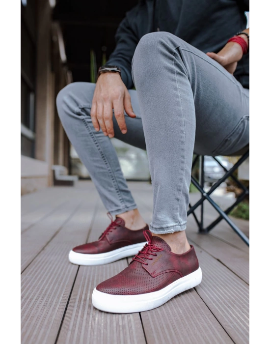 Ch061 Cbt Rex Erkek Ayakkabı Bordo Erkek Günlük Ayakkabı