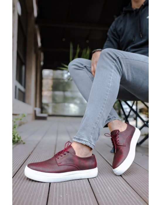 Ch061 Cbt Rex Erkek Ayakkabı Bordo Erkek Günlük Ayakkabı