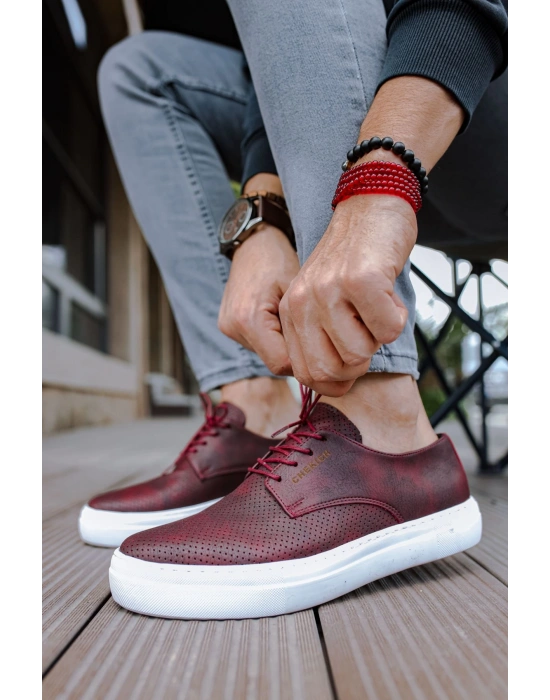 Ch061 Cbt Rex Erkek Ayakkabı Bordo Erkek Günlük Ayakkabı