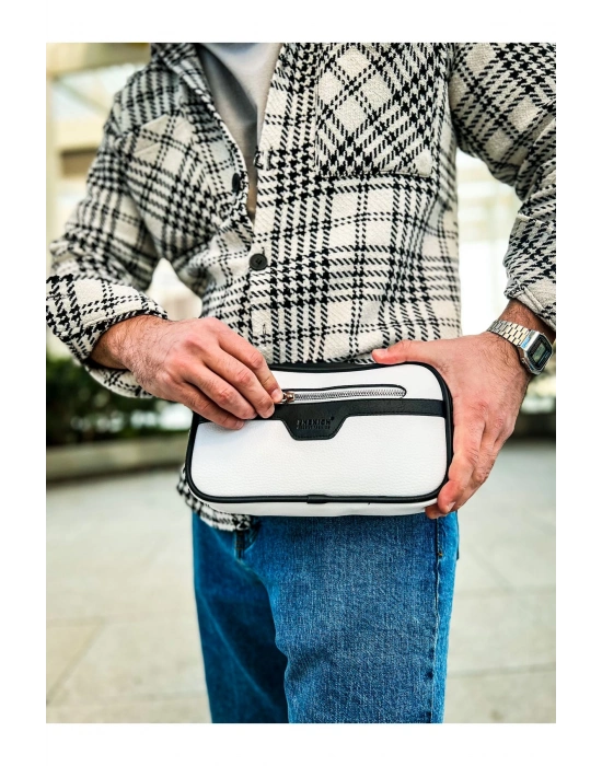 CH101 Poani Tablet Erkek Çanta BEYAZ/SIYAH