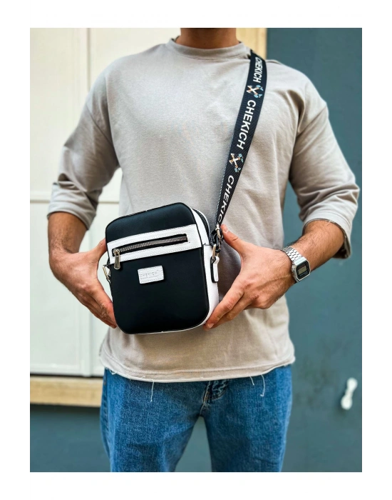 CH102 Stealht Kare Erkek Çanta SIYAH/BEYAZ