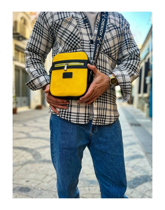 CH102 Stealht Kare Erkek Çanta SIYAH - SARI