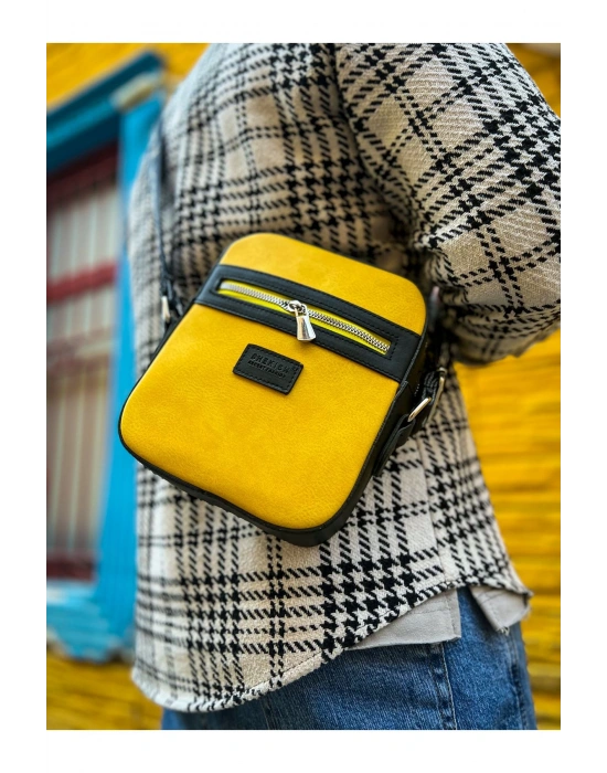 CH102 Stealht Kare Erkek Çanta SIYAH - SARI