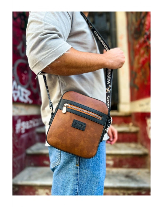 CH102 Stealht Kare Erkek Çanta SIYAH/TABA