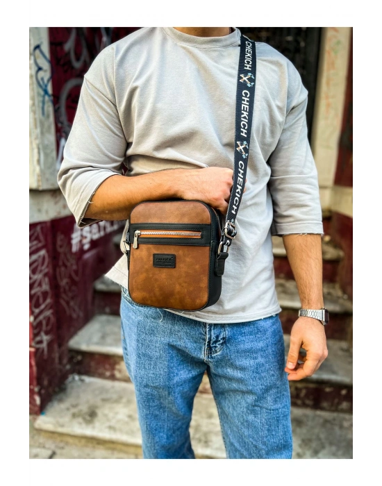 CH102 Stealht Kare Erkek Çanta SIYAH/TABA