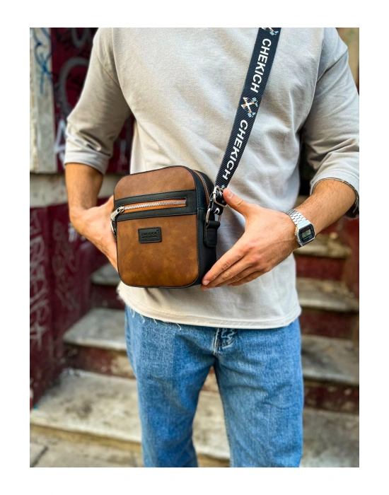 CH102 Stealht Kare Erkek Çanta SIYAH/TABA