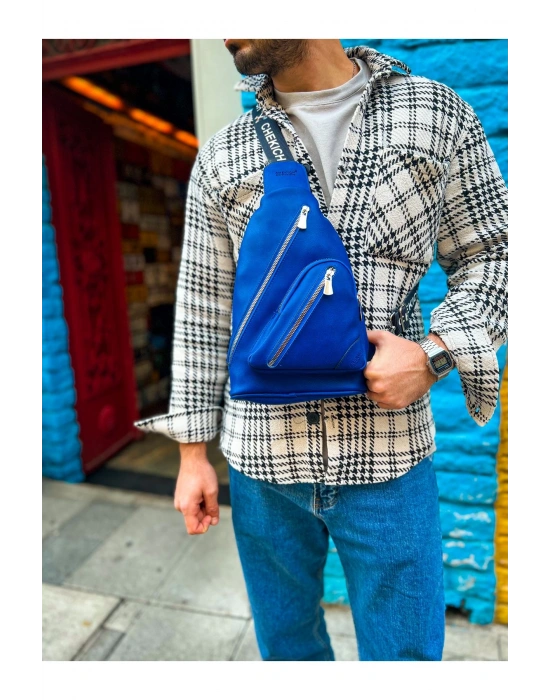 CH103 Astranite Üçgen Erkek Çanta Sax MavI