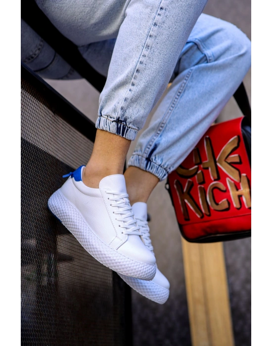 CH107 - CBT Felibord Erkek Ayakkabı BEYAZ / SAX MAVI