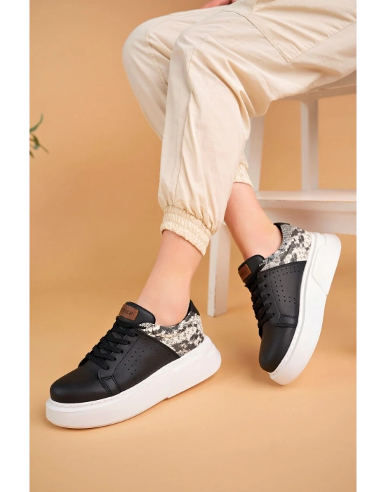 Ch145 Cbt Sauerbergg Kadın Ayakkabı Siyah Kadın Spor Ayakkabı