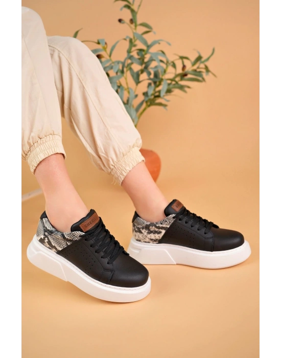 Ch145 Cbt Sauerbergg Kadın Ayakkabı Siyah Kadın Spor Ayakkabı