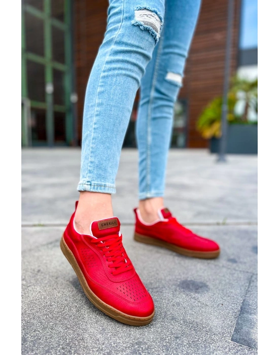 Ch157 Ckt Retro Erkek Ayakkabı Kirmizi Erkek Günlük Ayakkabı