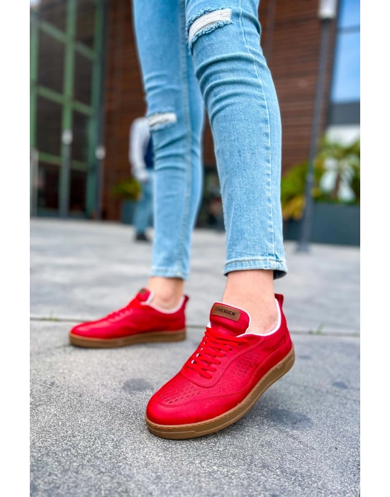 Ch157 Ckt Retro Erkek Ayakkabı Kirmizi Erkek Günlük Ayakkabı