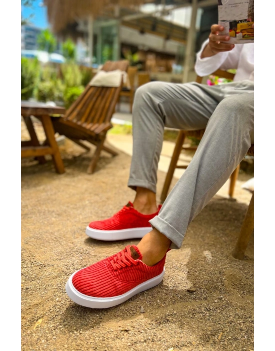 Ch173 Kbt Velluto Erkek Ayakkabı Kirmizi Erkek Günlük Ayakkabı