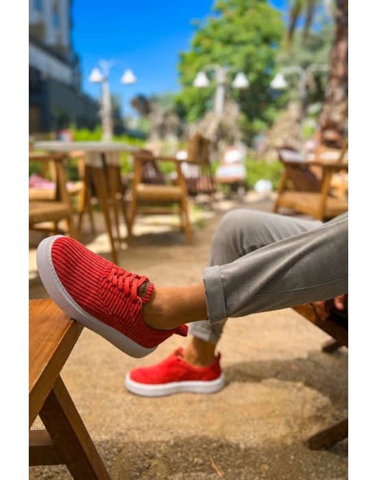 Ch173 Kbt Velluto Erkek Ayakkabı Kirmizi Erkek Günlük Ayakkabı